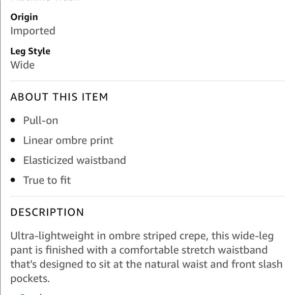 BCBGMaxAzria Houston Wide Leg Striped Ombré Pant - Picture 9 of 9